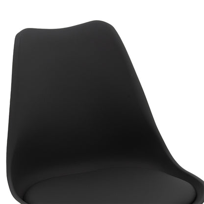 Chair Gaston pakoworld PP with PU color black - black leg wooden