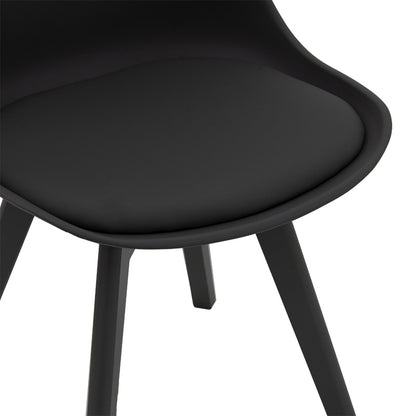 Chair Gaston pakoworld PP with PU color black - black leg wooden