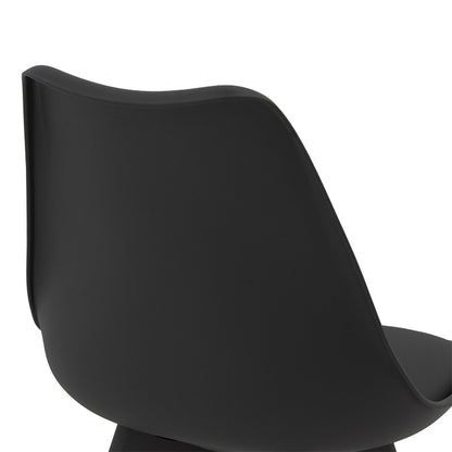 Chair Gaston pakoworld PP with PU color black - black leg wooden