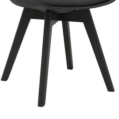 Chair Gaston pakoworld PP with PU color black - black leg wooden