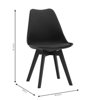 Chair Gaston pakoworld PP with PU color black - black leg wooden