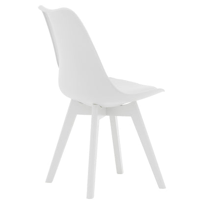 Gaston chair pakoworld PP-PU white-leg wood white