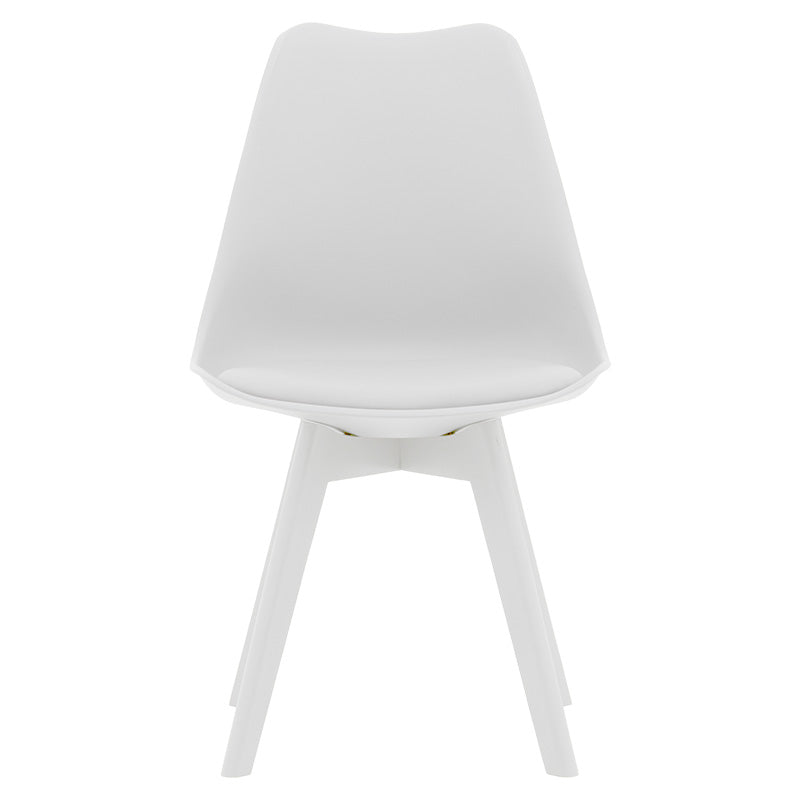 Gaston chair pakoworld PP-PU white-leg wood white