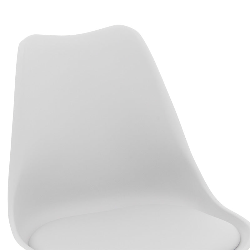 Gaston chair pakoworld PP-PU white-leg wood white