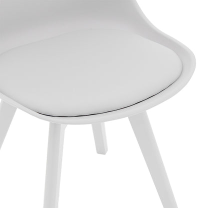 Gaston chair pakoworld PP-PU white-leg wood white