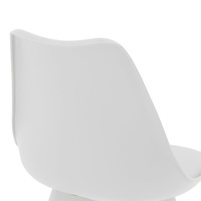 Gaston chair pakoworld PP-PU white-leg wood white