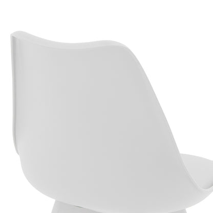 Gaston chair pakoworld PP-PU white-leg wood white