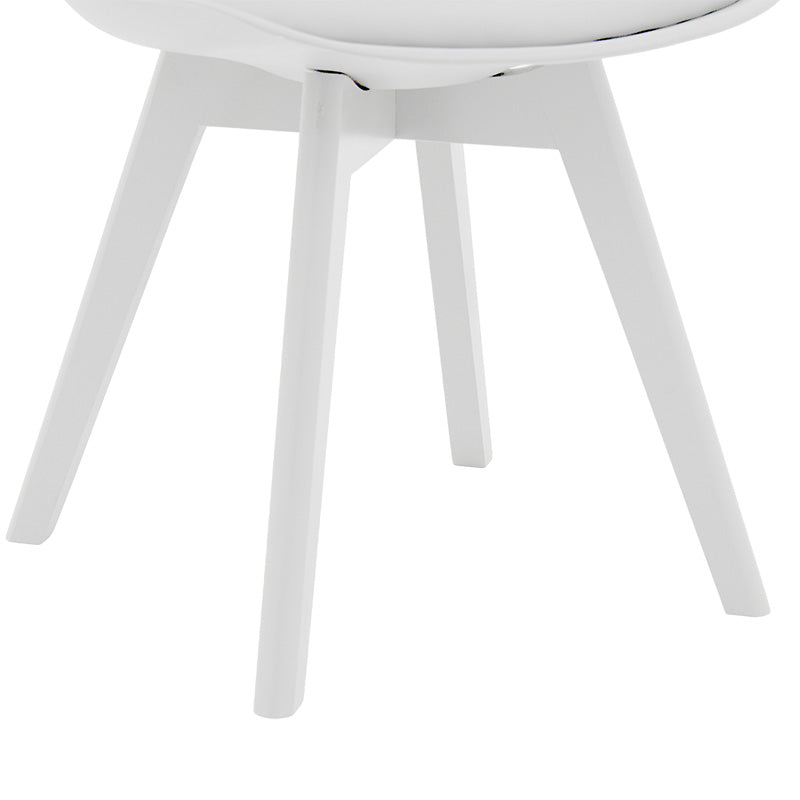 Gaston chair pakoworld PP-PU white-leg wood white