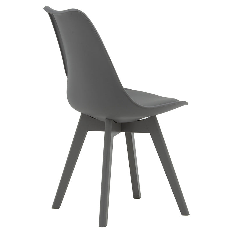 Gaston chair pakoworld PP-PU dark gray-leg wooden dark gray