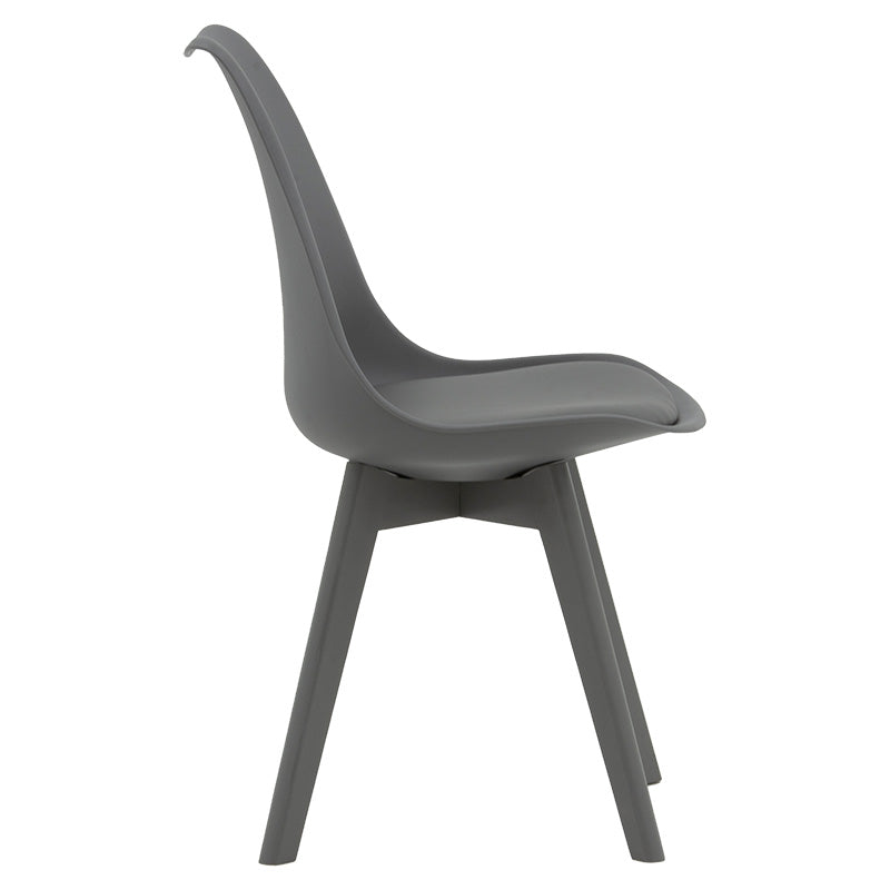 Gaston chair pakoworld PP-PU dark gray-leg wooden dark gray