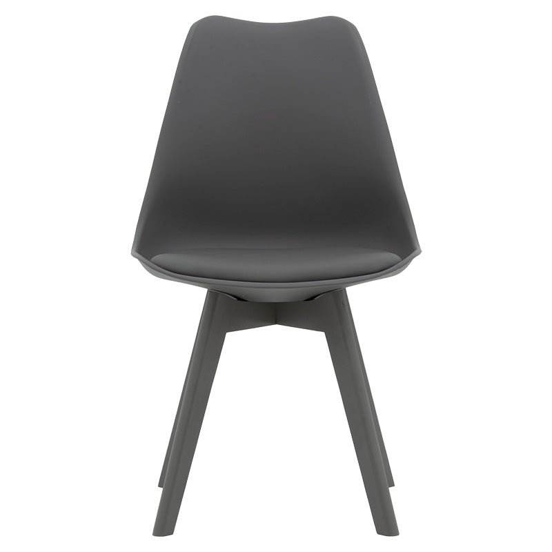 Gaston chair pakoworld PP-PU dark gray-leg wooden dark gray