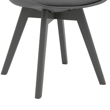 Gaston chair pakoworld PP-PU dark gray-leg wooden dark gray