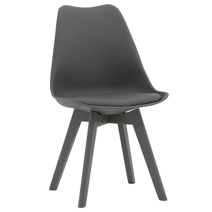 Gaston chair pakoworld PP-PU dark gray-leg wooden dark gray