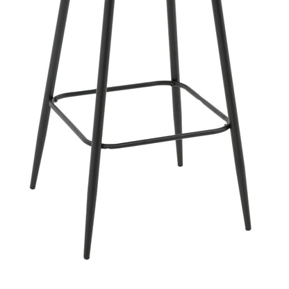 Bar stool Renish pakoworld bouclé grey-metallic black leg 51x57x114cm