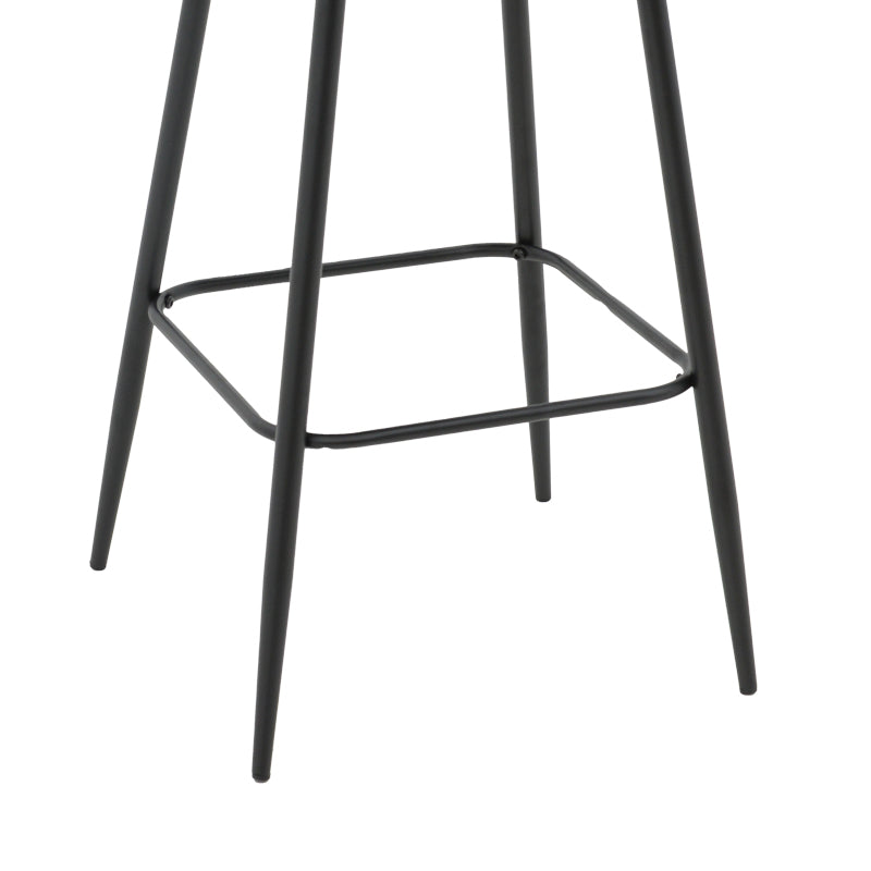 Bar stool Renish bouclé grey-metallic black leg 51x57x114cm