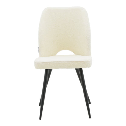 Renish pakoworld chair bouclé white-metallic black leg 49x59x86cm
