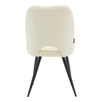 Renish pakoworld chair bouclé white-metallic black leg 49x59x86cm