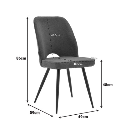 Renish pakoworld chair bouclé white-metallic black leg 49x59x86cm