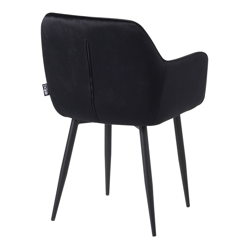 Armchair Matus pakoworld black velvet-leg black metal 55x54x78cm