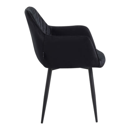 Armchair Matus pakoworld black velvet-leg black metal 55x54x78cm