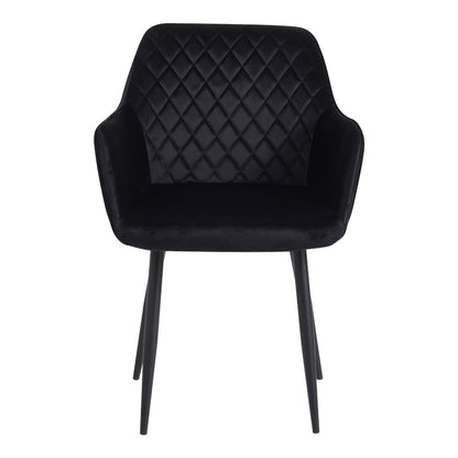 Armchair Matus pakoworld black velvet-leg black metal 55x54x78cm