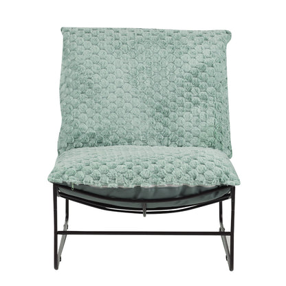 Armchair Chopie pakoworld light green fabric-black leg 77x90x83cm