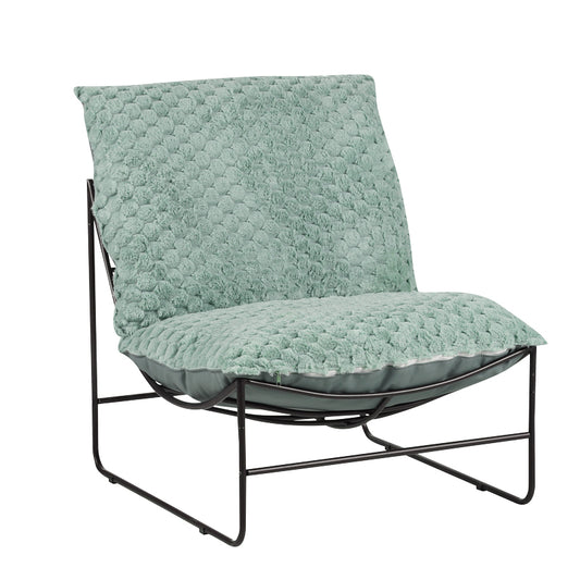 Armchair Chopie pakoworld light green fabric-black leg 77x90x83cm