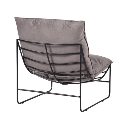 Armchair Chopie pakoworld grey fabric-black leg 77x90x83cm