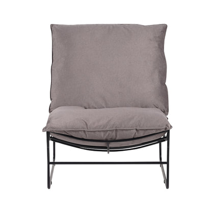 Armchair Chopie pakoworld grey fabric-black leg 77x90x83cm