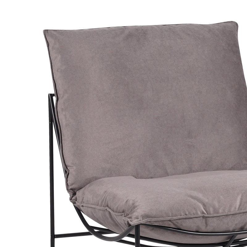 Armchair Chopie pakoworld grey fabric-black leg 77x90x83cm