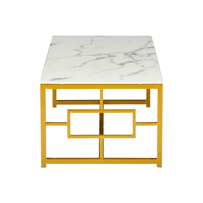 Table Eccento pakoworld golden-marble look top 8mm 120x60x44cm