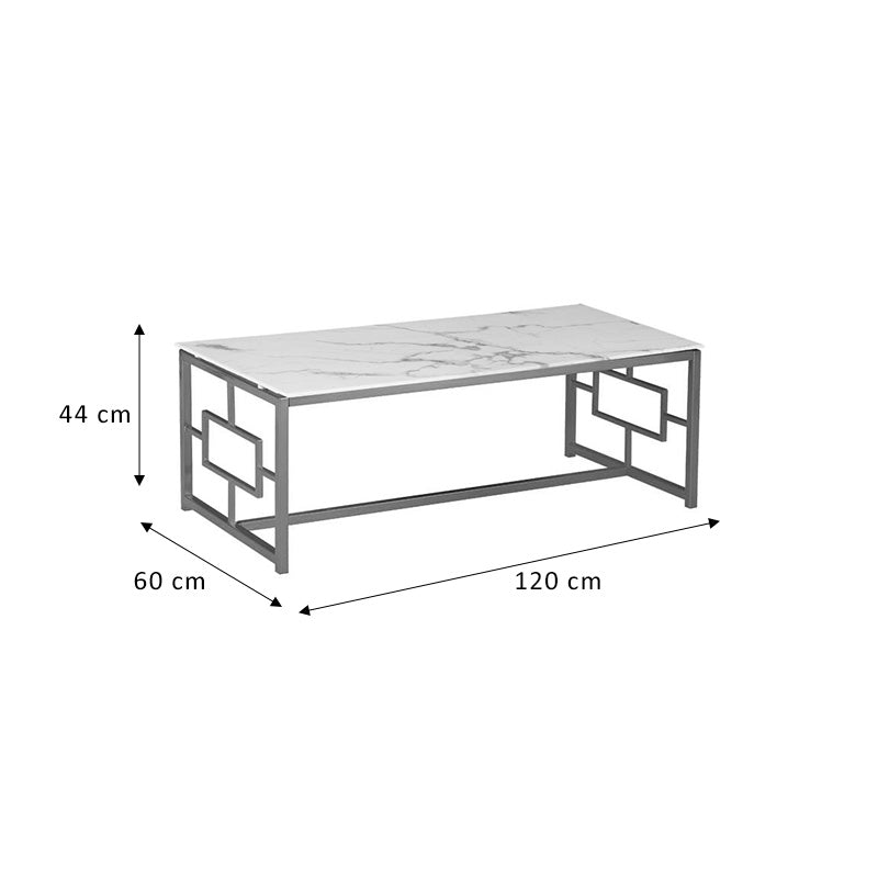 Table Eccento pakoworld golden-marble look top 8mm 120x60x44cm