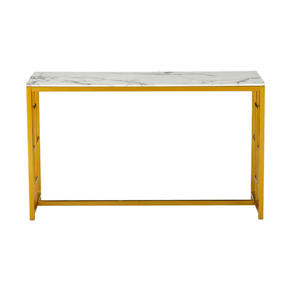 Console Eccento pakoworld golden-marble look top 8mm 120x40x71.5cm