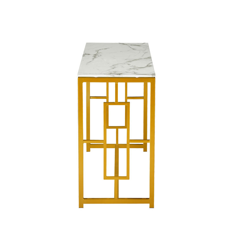 Console Eccento pakoworld golden-marble look top 8mm 120x40x71.5cm
