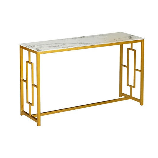 Console Eccento pakoworld golden-marble look top 8mm 120x40x71.5cm