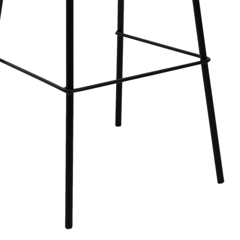 Bar Stool Bella metal black legs - fabric antique light grey color