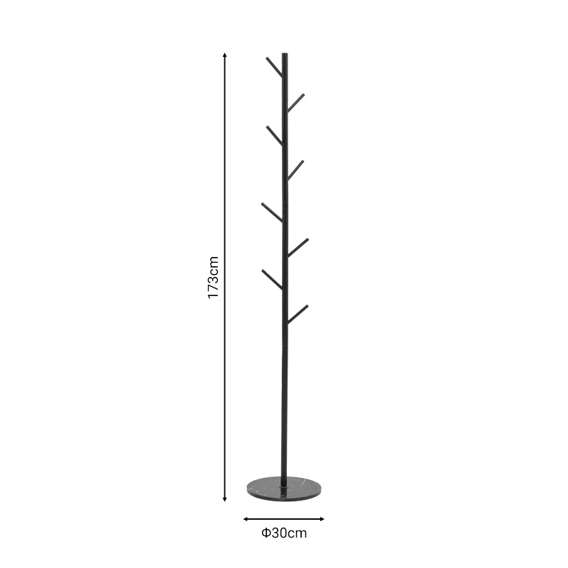 Coat stand Fori pakoworld black metal 30x30x173cm