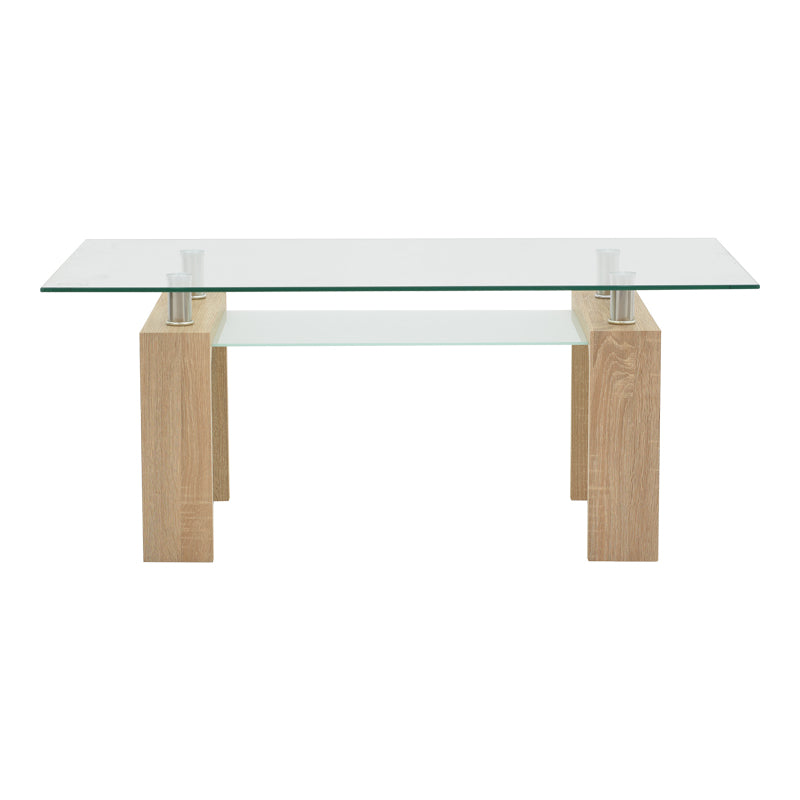 Table Vrocho pakoworld natural wood-glass 110x60x45cm