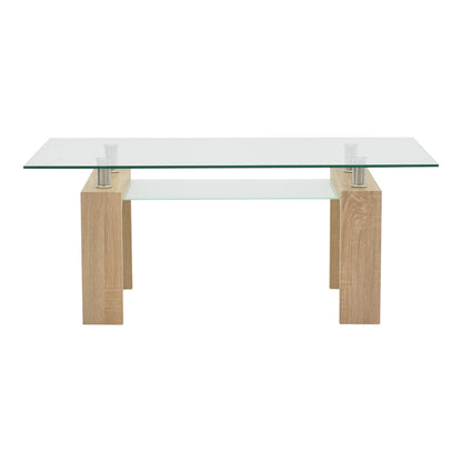 Table Vrocho pakoworld natural wood-glass 110x60x45cm