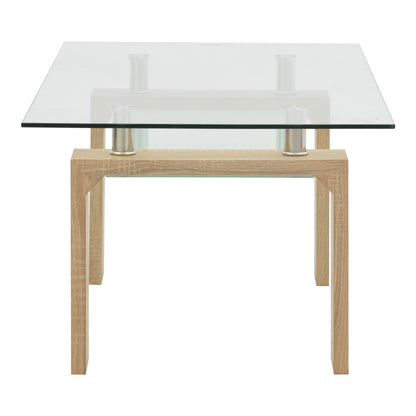 Table Vrocho pakoworld natural wood-glass 110x60x45cm