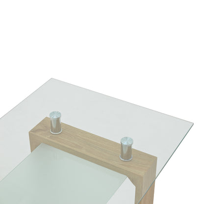 Table Vrocho pakoworld natural wood-glass 110x60x45cm