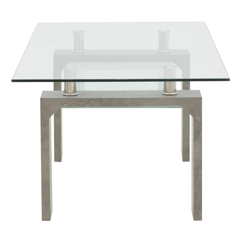 Table Vrocho pakoworld grey wood-glass 110x60x45cm