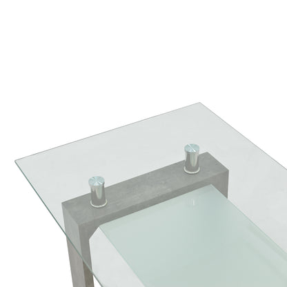 Table Vrocho pakoworld grey wood-glass 110x60x45cm