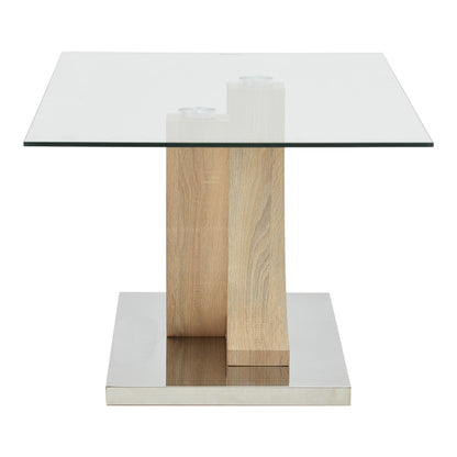 Table Kasmora pakoworld natural wood-glass 110x60x45cm