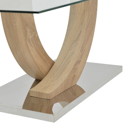 Table Kasmora pakoworld natural wood-glass 110x60x45cm