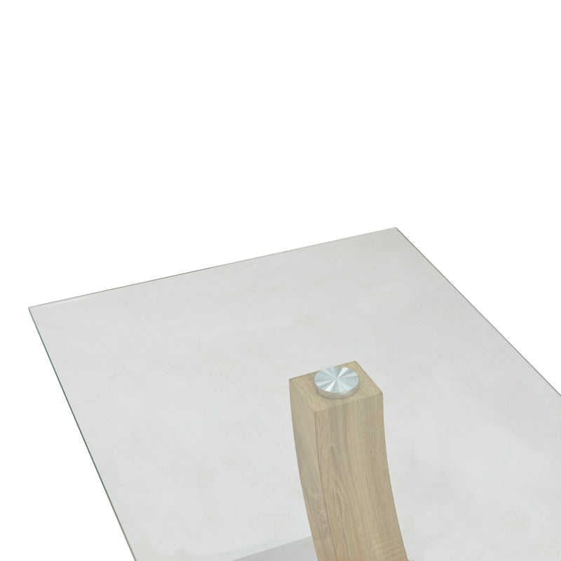 Table Kasmora pakoworld natural wood-glass 110x60x45cm