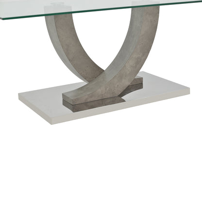 Table Kasmora pakoworld grey wood-glass 110x60x45cm