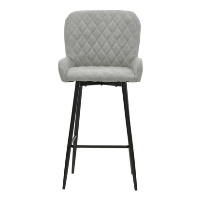 Bar Stool Delicacy metal black legs-fabric antique light grey 47x43x100cm