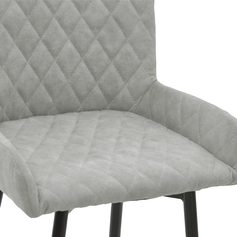 Bar Stool Delicacy metal black legs-fabric antique light grey 47x43x100cm