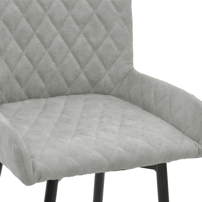 Bar Stool Delicacy metal black legs-fabric antique light grey 47x43x100cm